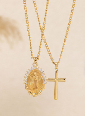 New necklaces cross pendant strip necklace women's十字架项链
