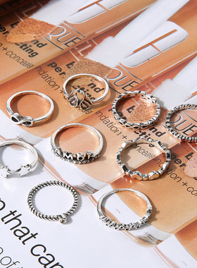 New Simple Women's Bohemian Wings Open Heart Cupid  Set Ring