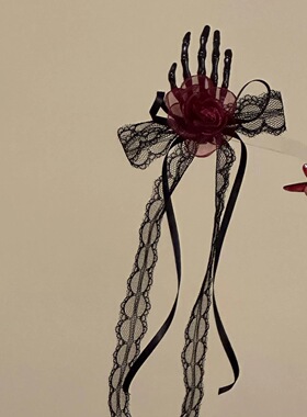 New villainous little devil Gothic skull hand flower Hairpin