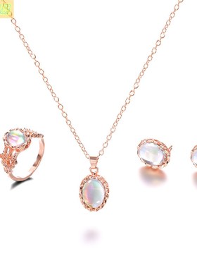 bride jewelry European American necklace earrings rings set