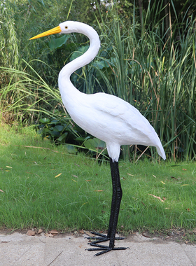 仿真丹顶鹤白鹳黑鹳大白鹭模型