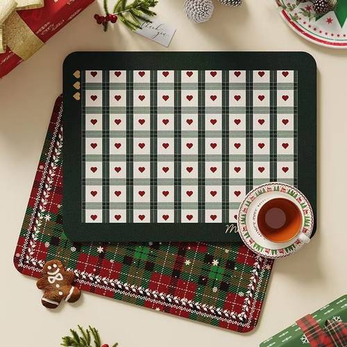 【2件装】氛围感拉满！洋气圣诞树餐垫卡通少女心小雪人地垫D - 图1