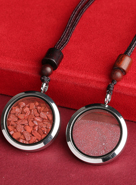 保真朱砂原石晶体颗粒嘎乌盒吊坠