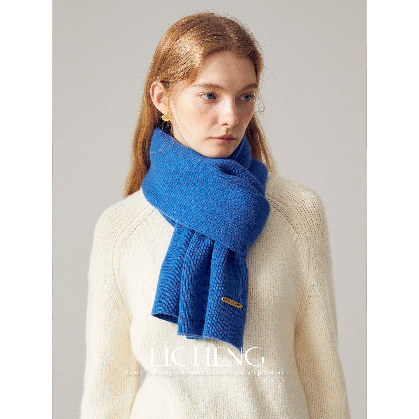 礼诚 经典不过时全羊毛针织围巾女纯色百搭冬季保暖围脖情侣送礼,淘宝优惠券,粉丝福利购,淘宝优惠卷