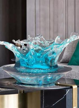 酒店大堂客厅透明树脂水滴天花板吊饰空中艺术雕塑现代创意挂摆件