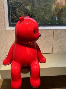 网红占占兔子pupu熊雕塑户外商场大型玻璃钢卡通熊落地装饰大摆件