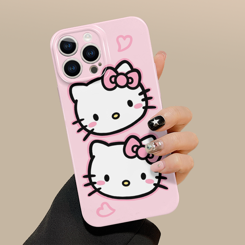 少女心粉色hellokitty适用iphone15promax苹果14哈喽凯蒂猫新款13全包mini防摔xr高级感12菲林plus11手机壳女 - 图1