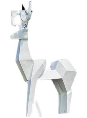 户外大型抽象几何切面玻璃钢梅花鹿雕塑园林售楼部景观装饰品摆件