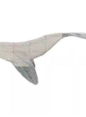 镂空海豚鲸鱼网格编织雕塑酒店展厅海洋动物不锈钢悬吊装饰品