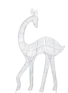 户外不锈钢镂空梅花鹿雕塑售楼部小区公园林草坪动物发光装饰摆件