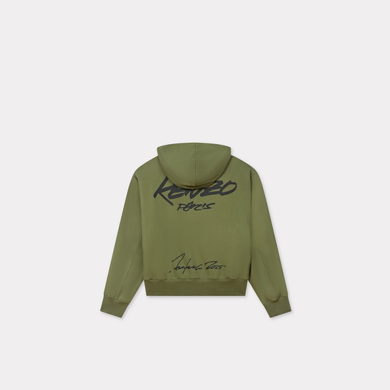 【Kenzo x Futura 2000】 2025秋冬系列 男士箱型连帽拉链外套 - 图0