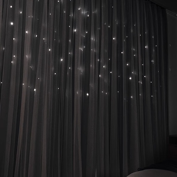 No Need to Punch Velcro Curtain Shading Yarn Window Curtains-图2