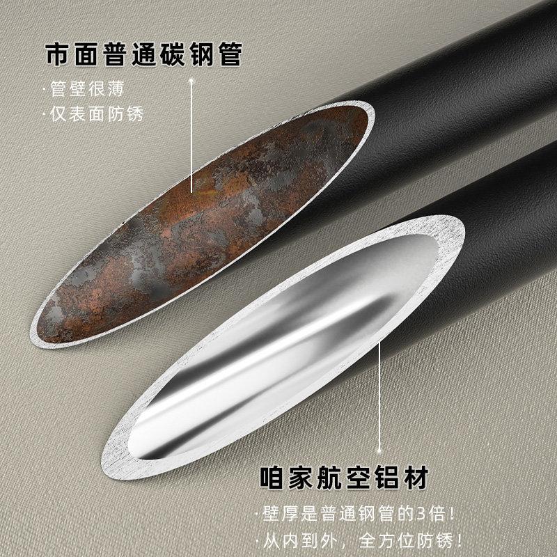 伸缩晾衣杆免打孔铝合金阳台卫生间浴帘杆衣柜挂衣杆窗帘杆伸缩杆