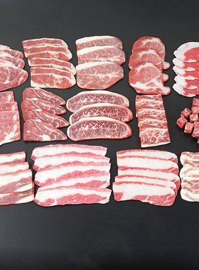 韩式烤肉食材牛羊套餐挂件模型