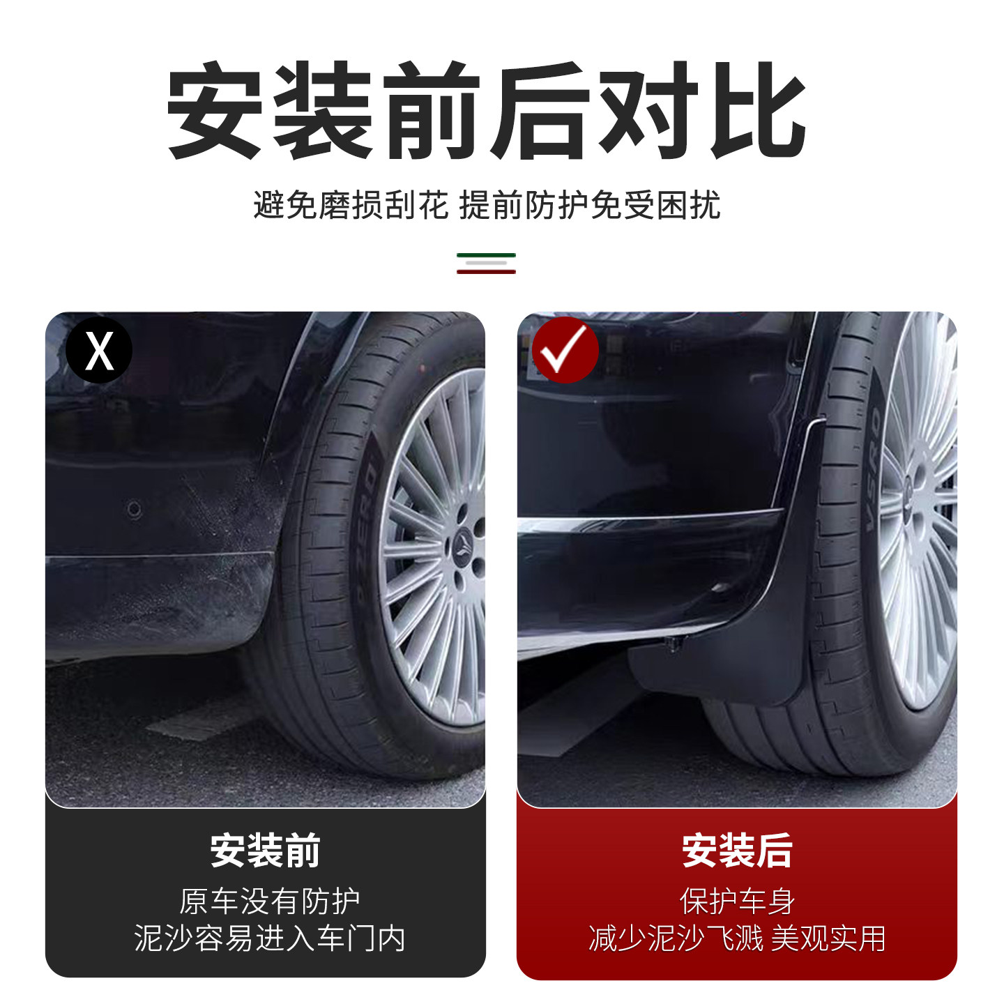 适用岚图泰山X8挡泥板内衬防溅水沙石前后车轮胎挡泥免打孔配件