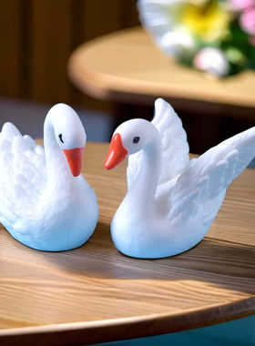 仿真天鹅摆件树脂工艺品家居装饰品客厅桌面创意可爱小动物模型