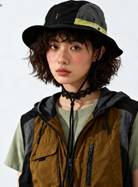 2026新款复古拼色速干薄款渔夫帽男女夏季户外防晒徒步登山遮阳帽