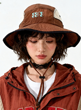 新款户外轻量化拼色大帽檐速干渔夫帽子女夏季防晒徒步露营遮阳帽