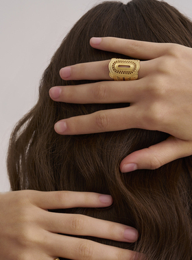 satellite女镀金轻奢小众风戒指