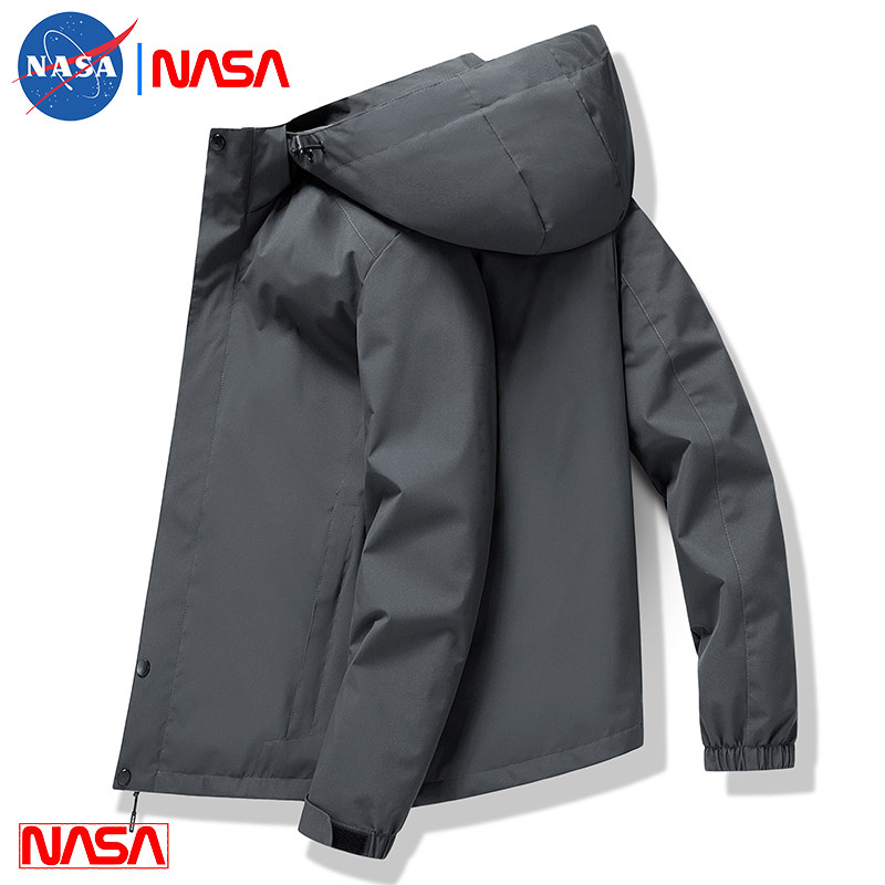 奥特莱斯NASA官方联名秋冬季男潮流简约休闲外套宽松百搭连帽夹克,淘宝优惠券,粉丝福利购,淘宝优惠卷