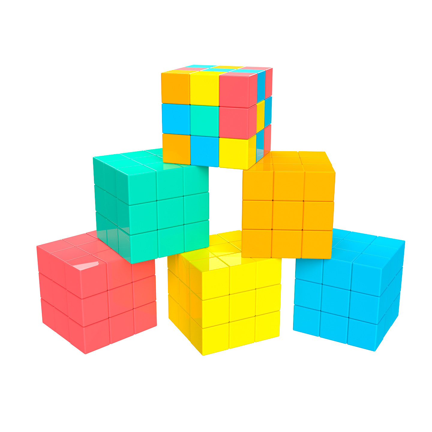 六面磁性正方体教具2cm磁力积木块正方体透明磁性正方体6颗强磁彩色正方体百变拼装磁性积木立方体,淘宝优惠券,粉丝福利购,淘宝优惠卷