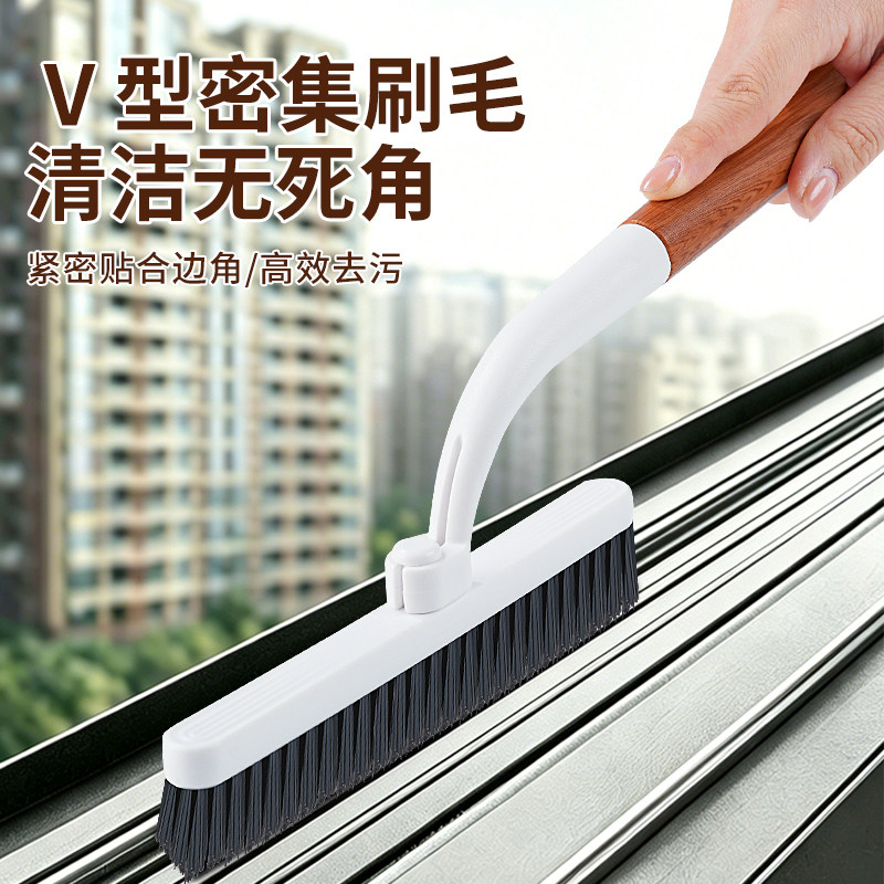 Rotating gap brush bathroom cleaning tool with no dead ends