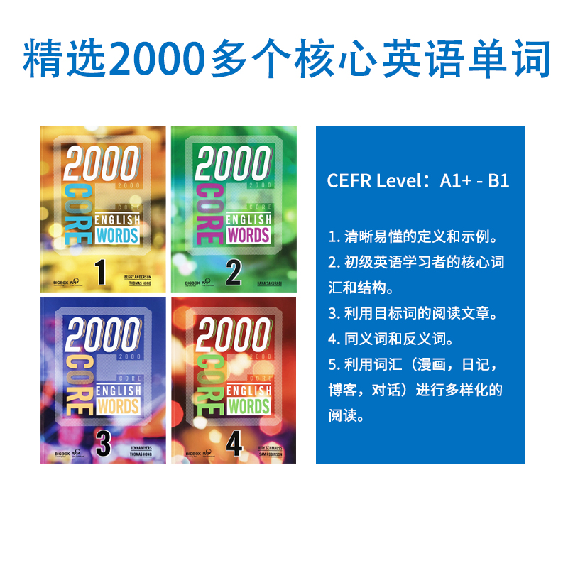 进口原版新版 2000 Core English Words 1 2 3 4级全套四本常见词英语单词词典正版小学英语单词教辅书适用英语单词词典-图2