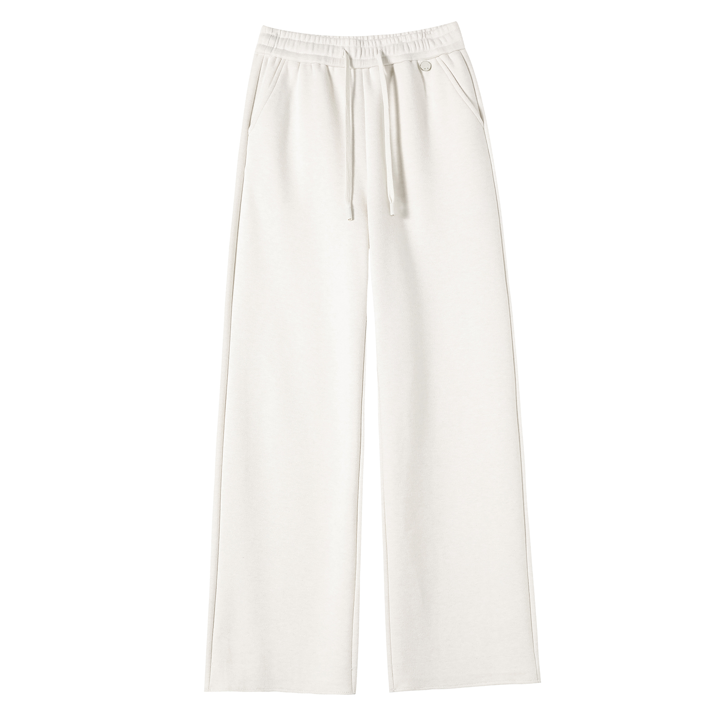 实拍2025秋冬新款高腰窄版休闲软糯阔腿拖地裤女加绒羊绒糯米裤 - 图3