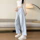 Real shot of 2025 summer thin splicing elastic waist breathable color versatile feet pants casual pants cropped pants women