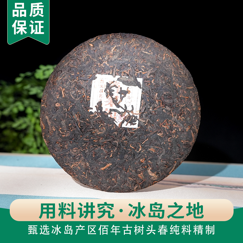 [主播推荐]冰岛古树纯料普洱茶熟茶书呆子档案馆357g饼茶普洱茶叶 - 图0