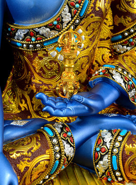 彩绘10/15寸释迦不动佛铜像摆件