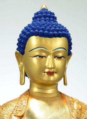 闯隆7/10寸释迦牟尼鎏金铜像摆件