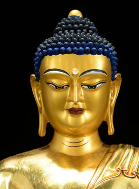 闯隆鎏金阿弥陀佛铜像摆件