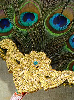 闯隆国产合金孔雀扇子工艺装饰品