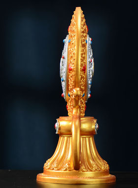 闯隆摩尼宝金轮摆件七珍宝装饰品