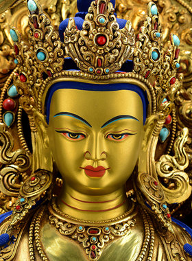 全鎏金15寸大背光铜像文殊菩萨