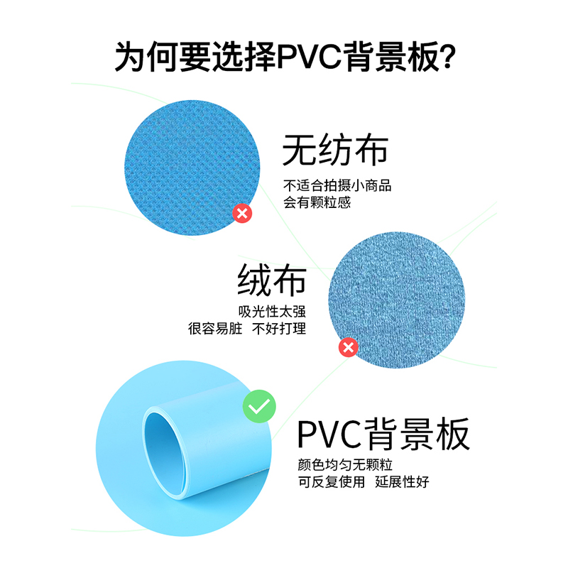 锐富图PVC板背景布淘宝摄影直播磨砂美甲饰品道具纯色照相证件照拍照拍摄ins拍墙网红摆件白色黑色装饰纸摄影 - 图2