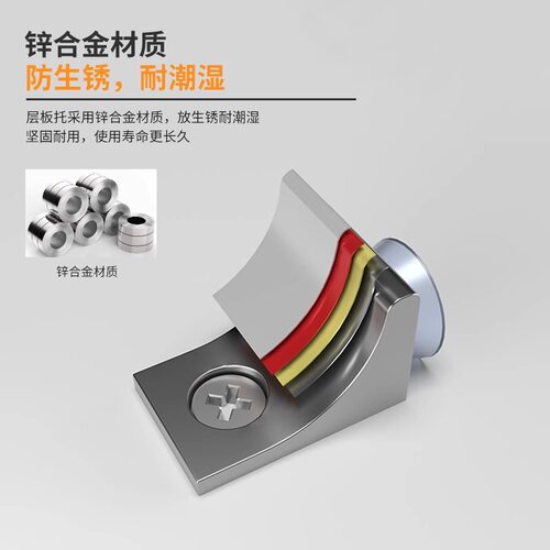 玻璃层板托酒柜隔层支撑架橱柜板拖承重家具配件衣柜隔板固定托钉 - 图0