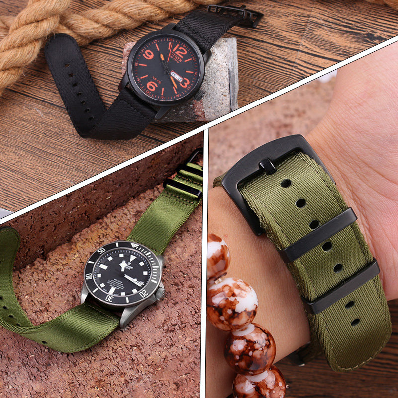 户外防水精工西铁城华为帆布表带 幸福雨配件