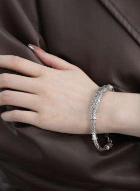 925银链条手链女休闲风手环潮流港风高级感小众设计手环