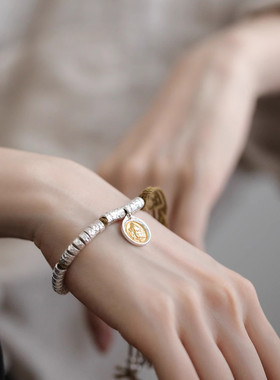 925银碎银盘缠抽拉手链小众2025年手环女时尚文艺百搭新中式饰品