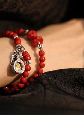 手链女复古925银圆珠佛葫芦