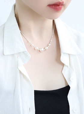 s925银碎银几两荆棘王冠碎银子项链女锁骨链小众设计高级感饰品