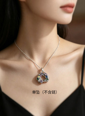 925银英文字母吊坠中性风高级感做旧单坠项链女DIY配件