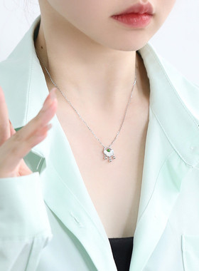 925银长命锁贝壳项链女轻奢高级感小众设计链子配饰时尚锁骨链
