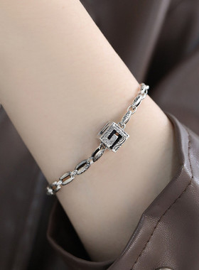925银链条手链女中性风手环潮流港风高级感小众设计手环