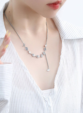 925银羊项链女休闲风锁骨链女轻奢高级感小众设计链子毛衣链