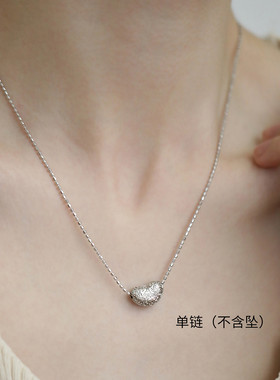 925银波光粼粼隔珠针式抽拉项链女锁骨链小众设计感万 能链子