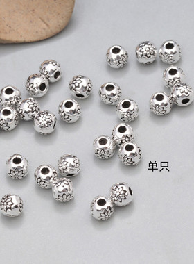 925亮光小花珠配珠 复古亮光圆珠DIY手工串珠材料隔珠批发