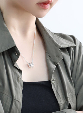 925银不规则项链女休闲风锁骨链女轻奢高级感小众设计链子毛衣链